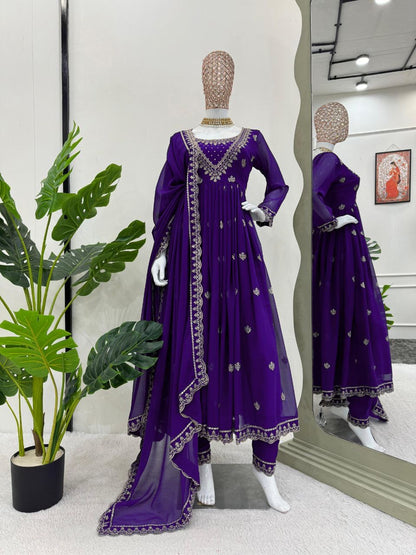 ESHANA - Purple Anarkali Suits