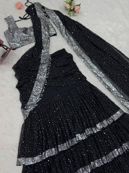VEDIKA - Ruffle Half Saree Lehenga