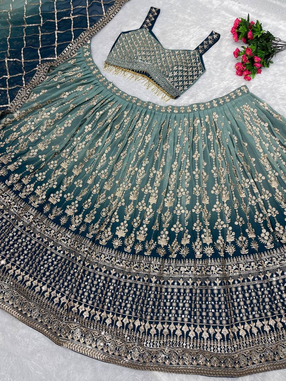 Jacqueline Premium Ombré Georgette Lehenga