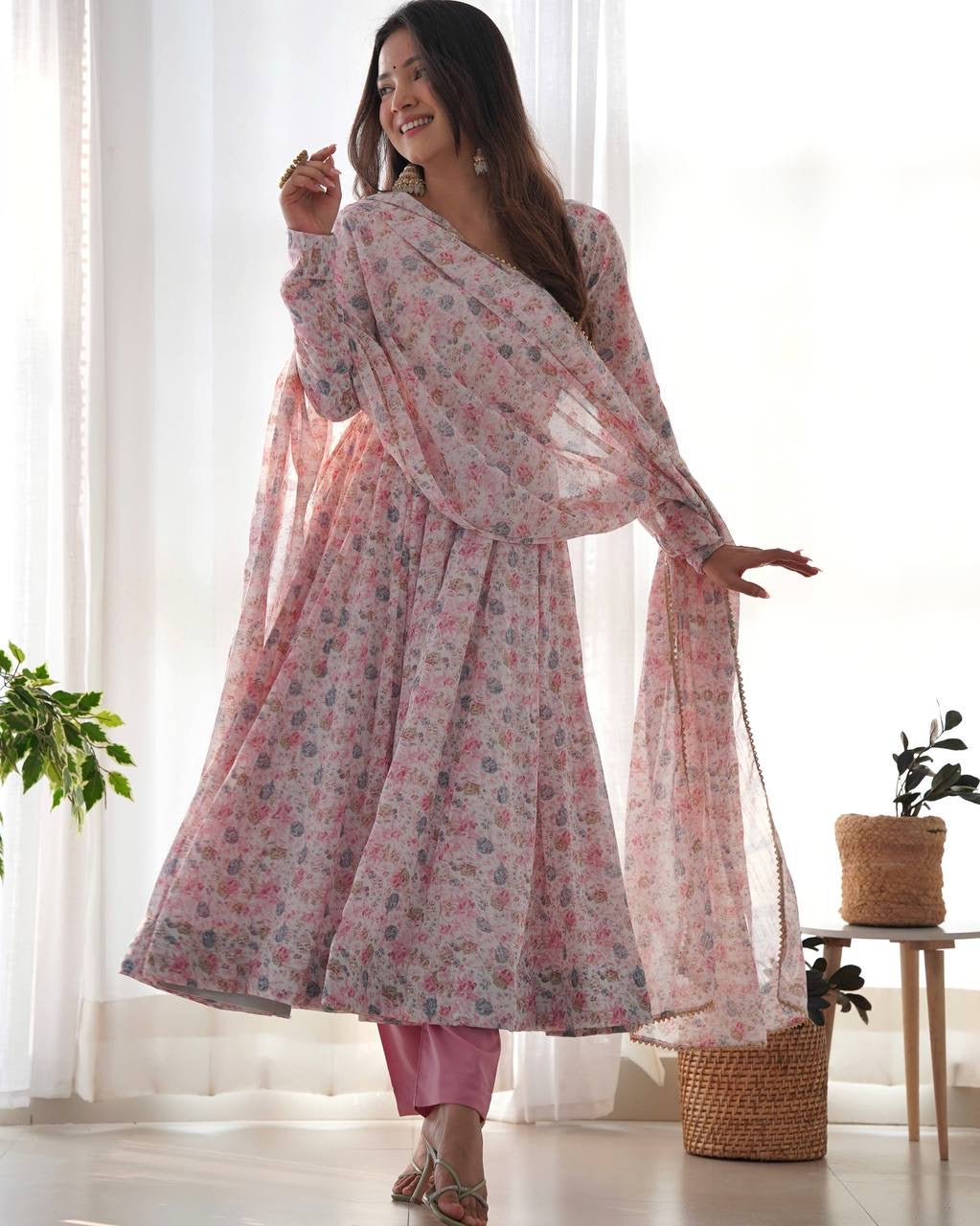 Floral Anarkali Suit