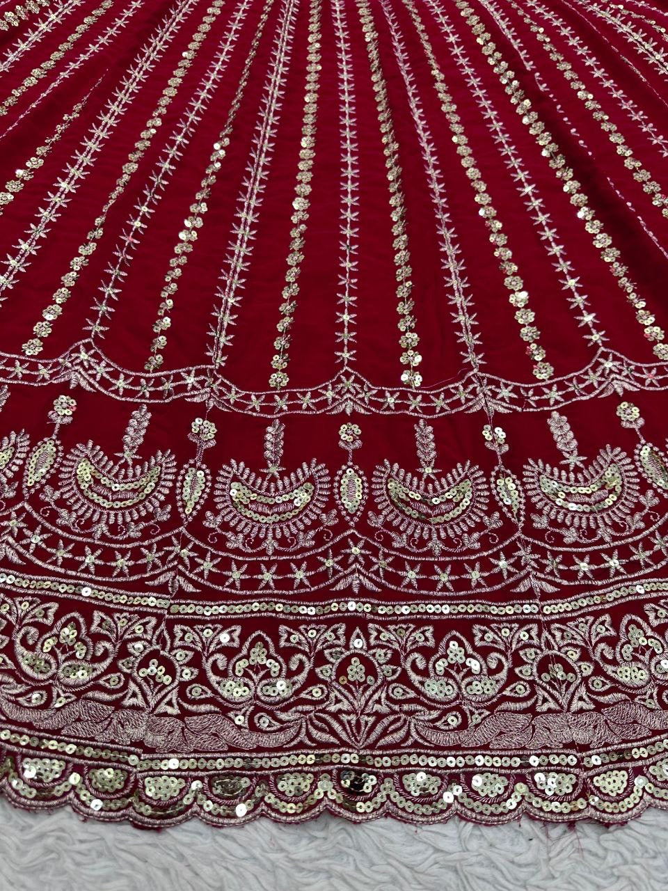 LISA - Red Georgette Lehenga