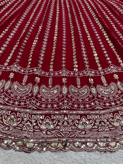 LISA - Red Georgette Lehenga