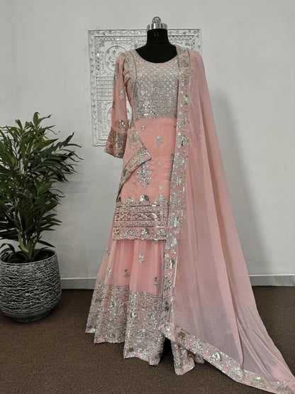 Chandini Baby Pink Sharara Suit