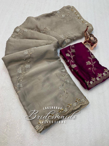(Copy) Premium Crunchy Chiffon Saree