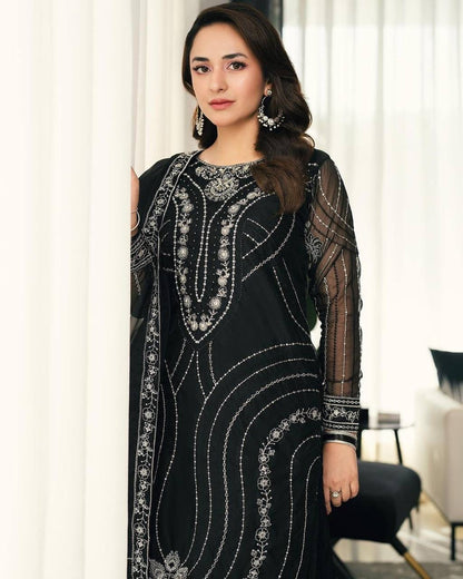 DISHA - Black Premium Pallazo Suit