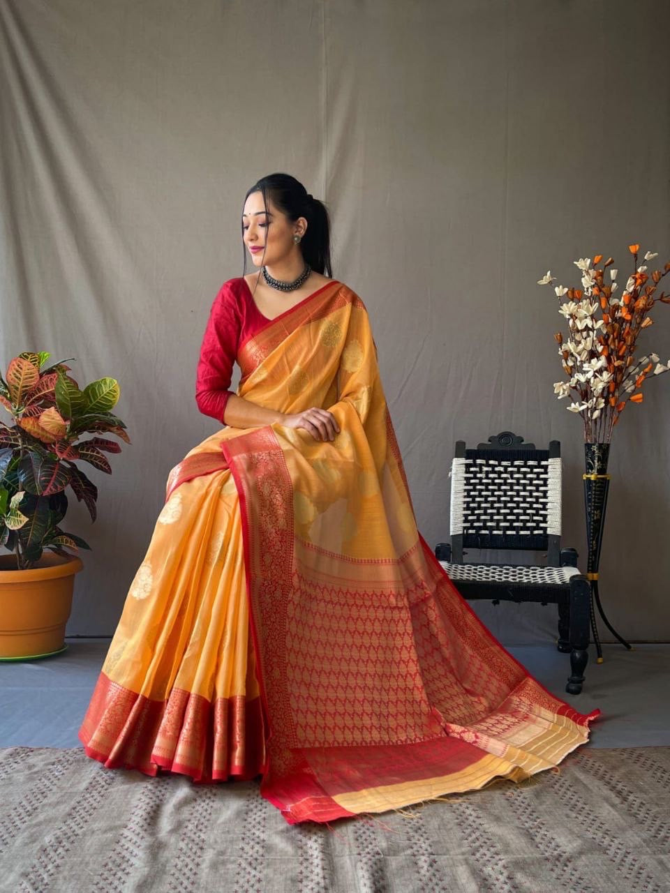 Soft Cotton Linen Saree