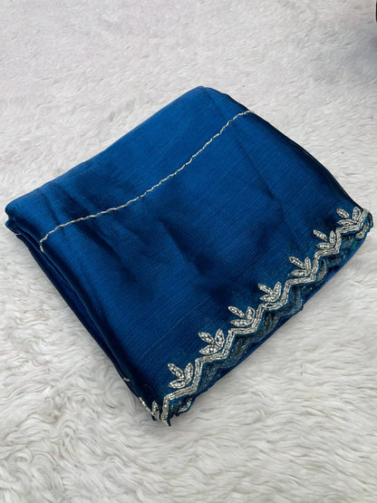 SARIKA — Luxury Shimmer Silk Saree with Stone Border