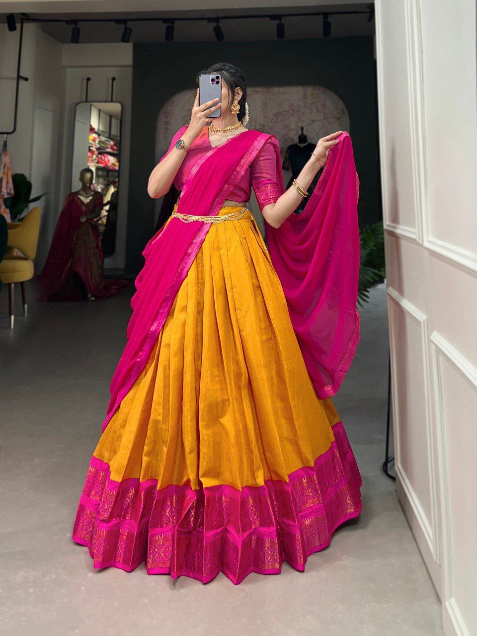 Aruni - Half Sarees Kanchi Banarasi Lehenga