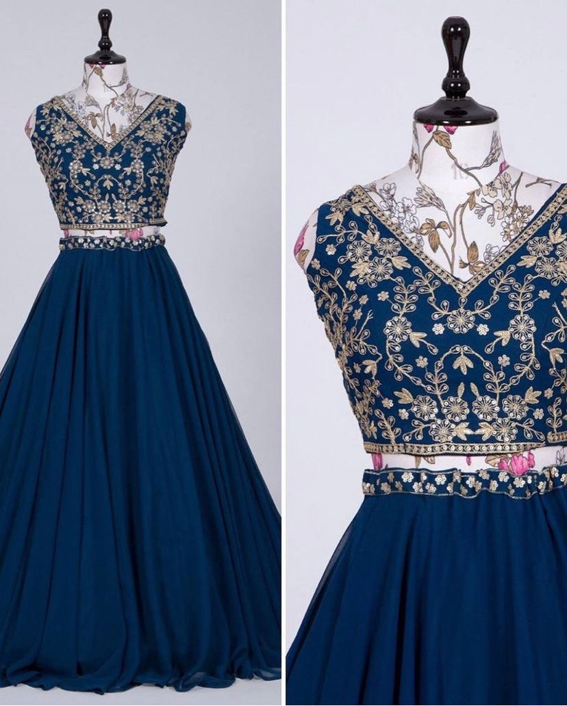 NAOMI - Blue Lehenga x Designer Blouse