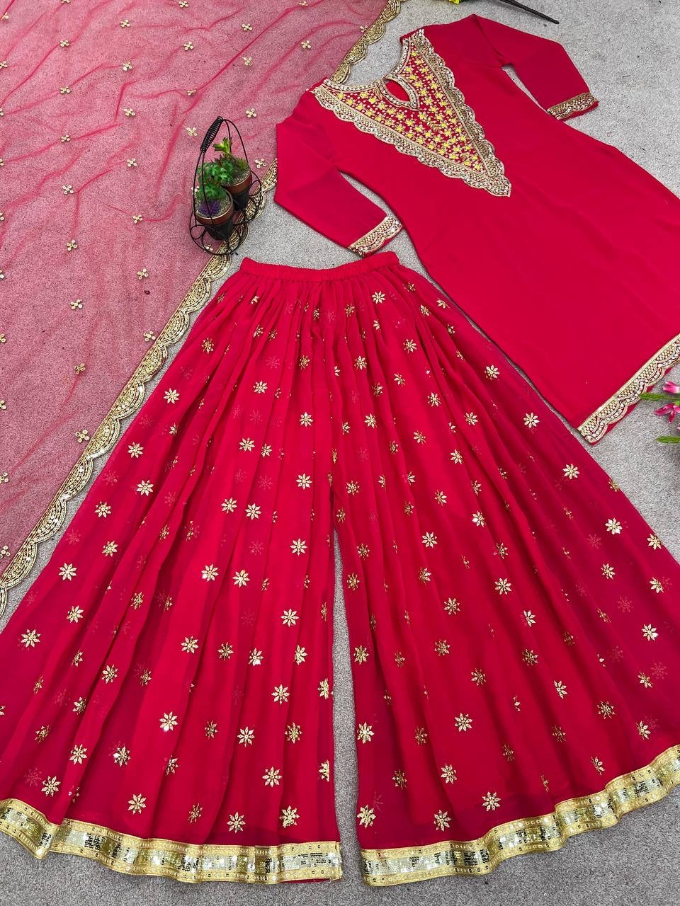 SUKHI - Rani Pink Pallazo Suit