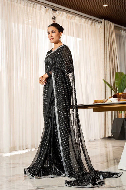 Black X Silver Partywear Saree