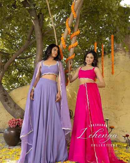 RIYA - Readymade Cute Flowy Georgette Lehenga