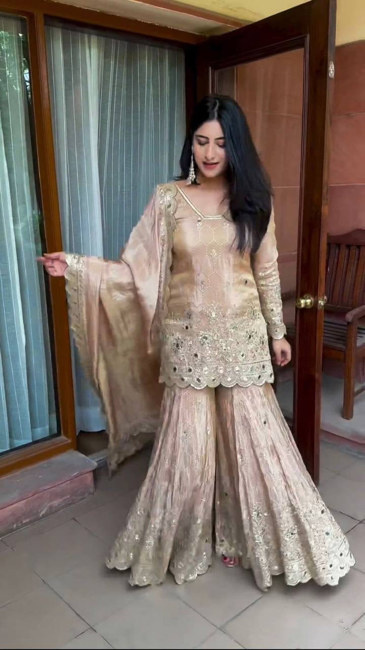 RITA - Champagne Gold Sharara Suit