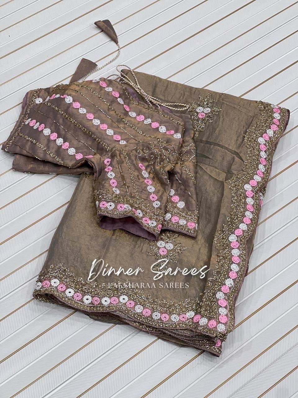 CAMILA - Chiffon Georgette Saree x Floral Work