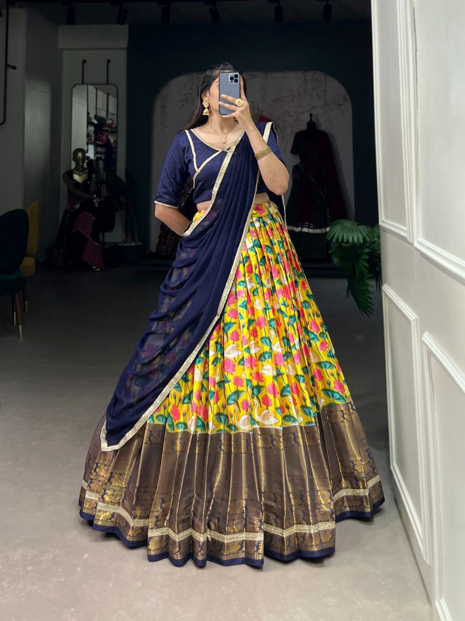 DEEPTI - Half Sarees Mysore Silk Lehenga