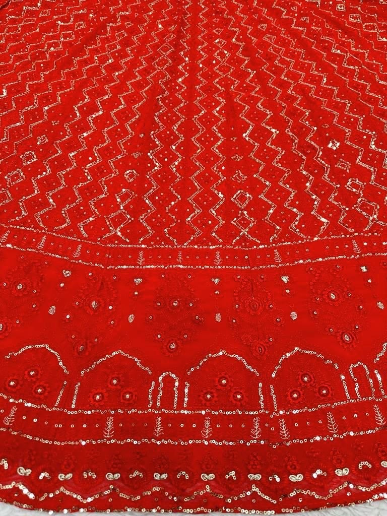 Stunning Red Lucknowi Lehenga