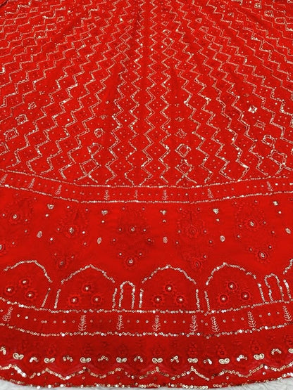 Stunning Red Lucknowi Lehenga