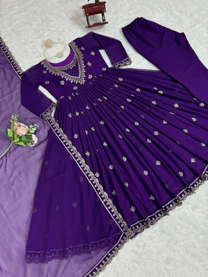 ESHANA - Purple Anarkali Suits