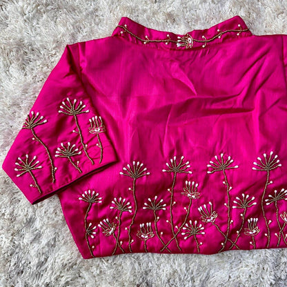 Mandarin Collar Partywear Readymade Blouse