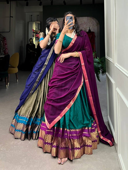 RADHA - Half Sarees Kanchi Banarasi Lehenga