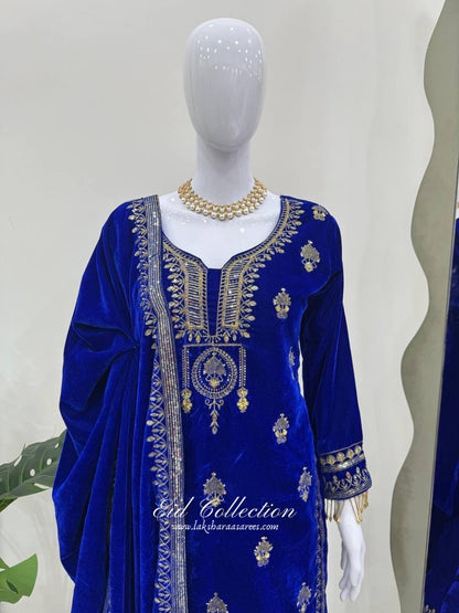 SIRA — Velvet Pakistani Designer Suit