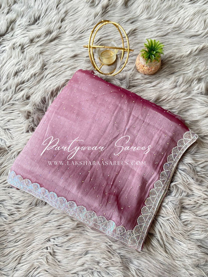 VIDYA — Luxury Shimmer Silk Saree with Grand Jarkan Border Work