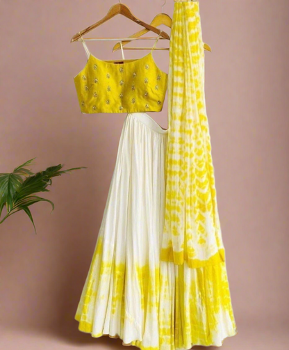 Haldi Special Yellow Silk Lehenga