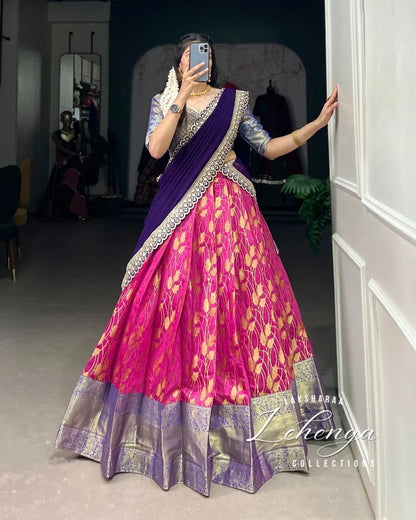 AARTHI - Half Sarees Kanchi Banarasi Lehenga