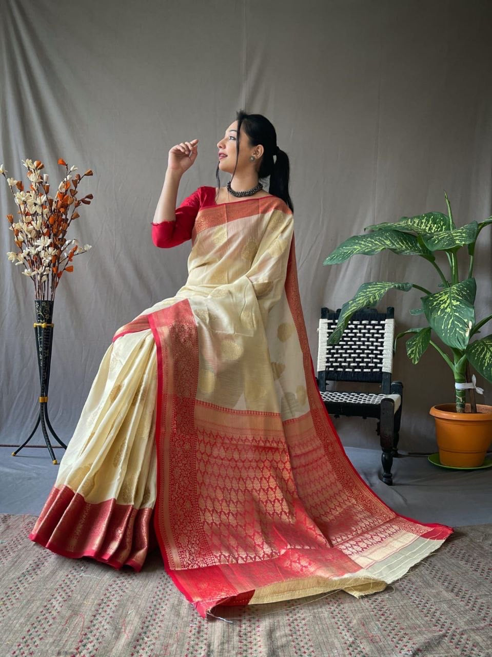 Soft Cotton Linen Saree