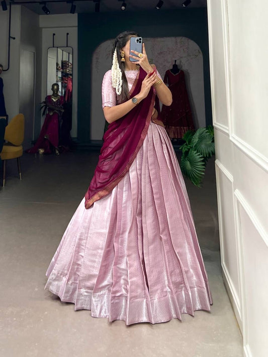 LILAA - Half Sarees Kanchi Banarasi Lehenga