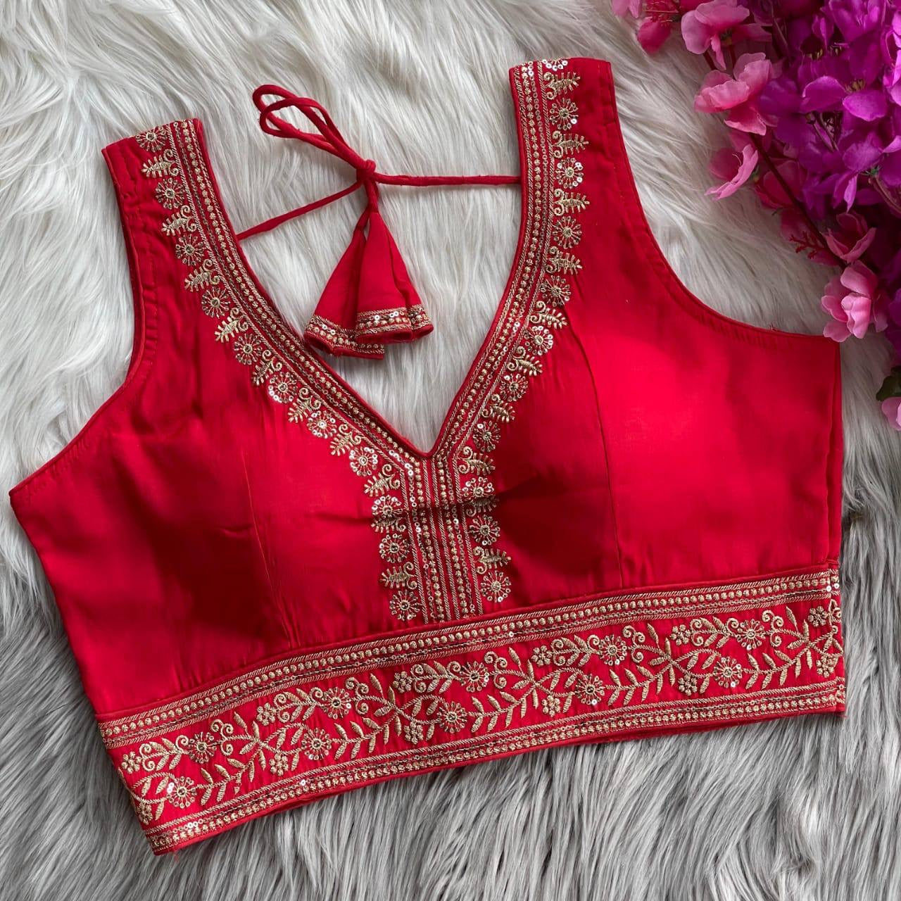 PRISALY - Readymade Partywear Saree Blouse