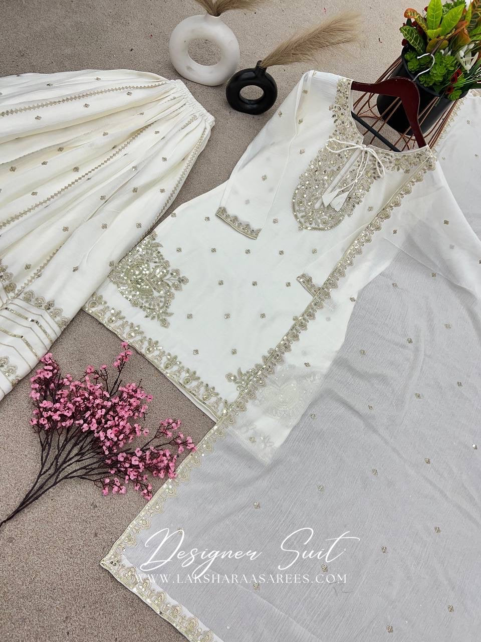 ASIFA — White Pallazo Suit