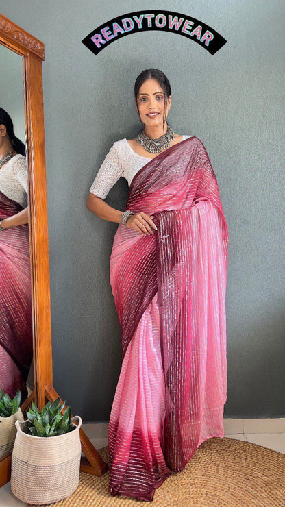 Ombré Georgette Readymade Saree