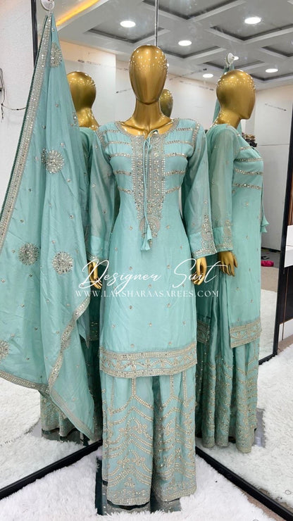 LIHAA - Pastel Designer Pallazo Suits