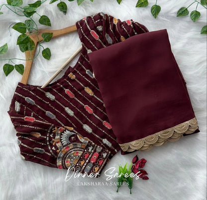 RAMONA - Georgette Saree x Designer Blouse