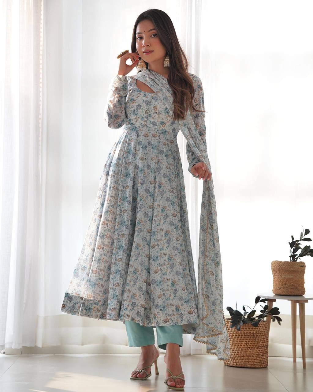 Floral Anarkali Suit