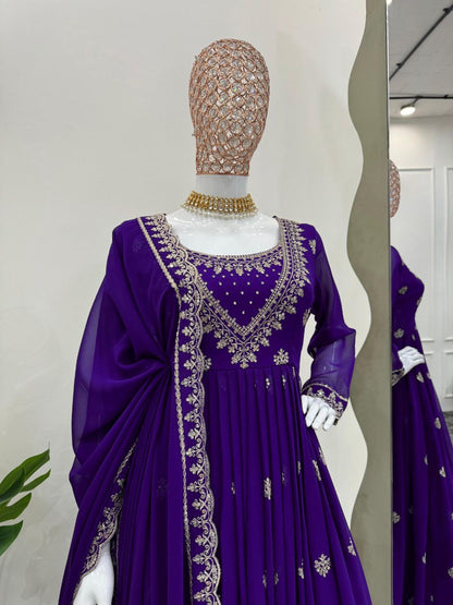 ESHANA - Purple Anarkali Suits