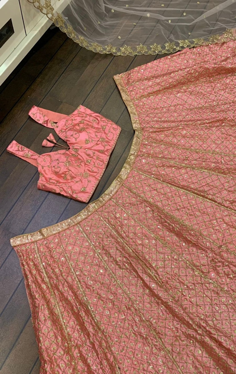 Peach Faria Premium Lehenga