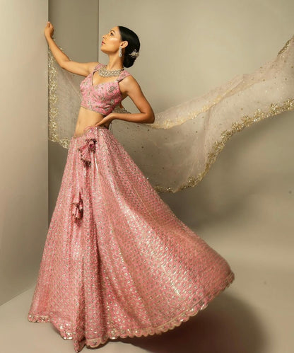 Peach Faria Premium Lehenga