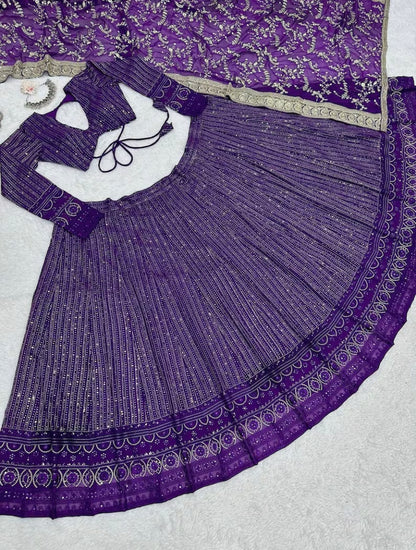 Yasmin Purple x Gold Grand Lehenga