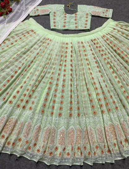 Prishaa Pastel Embroidery Floral Lehenga