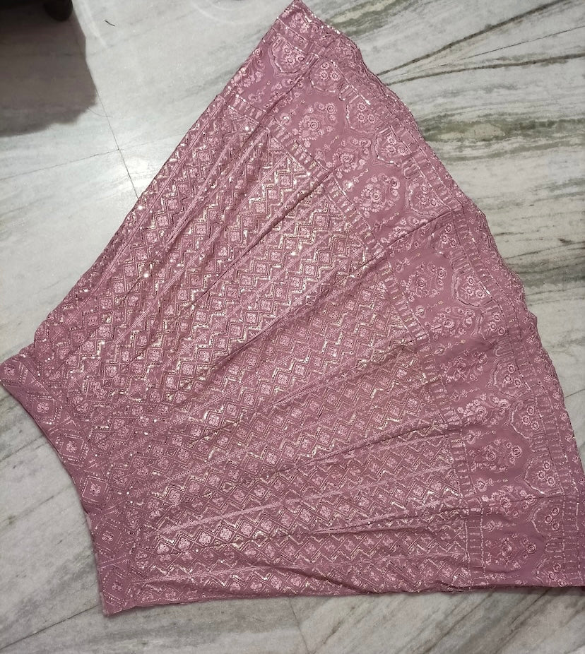 Mauve Lucknowi Lehenga