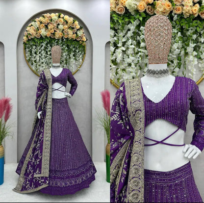 Yasmin Purple x Gold Grand Lehenga