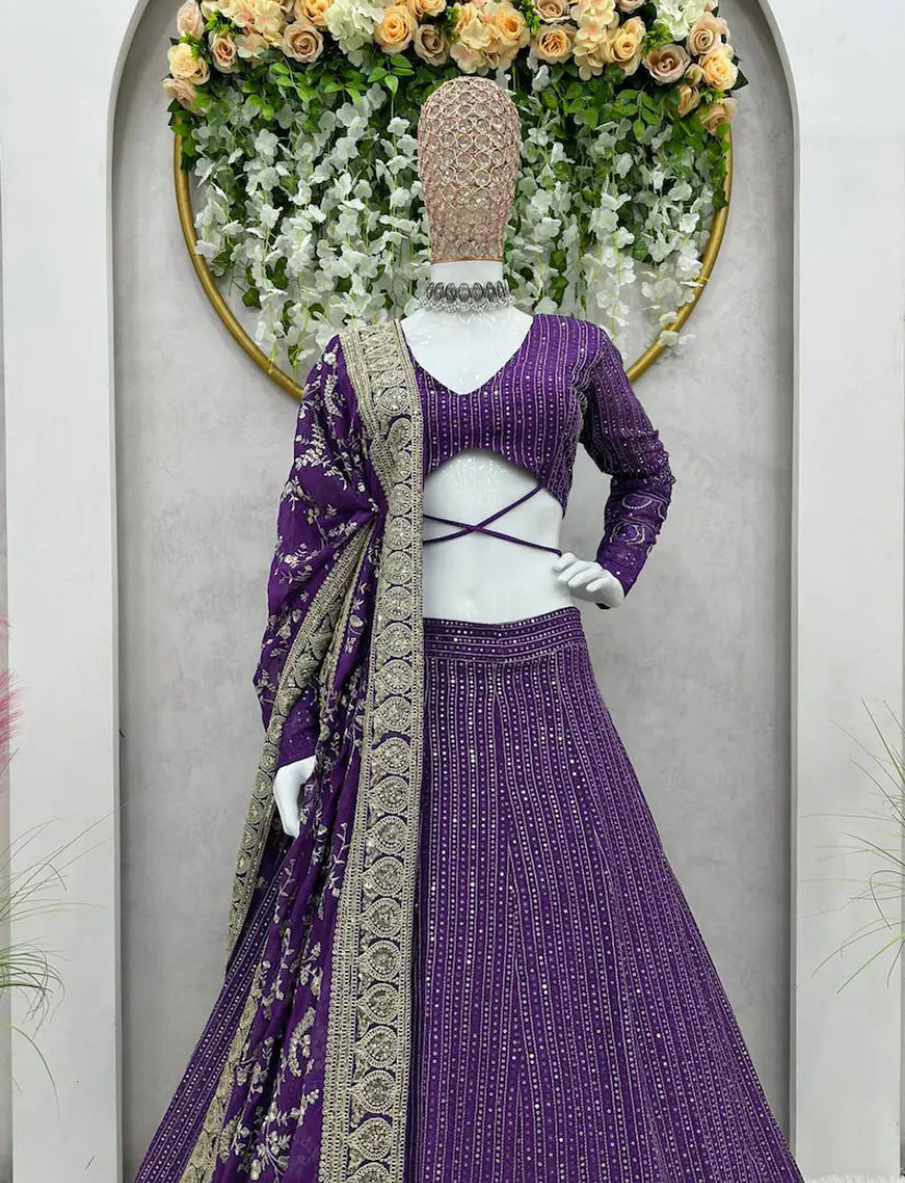 Yasmin Purple x Gold Grand Lehenga