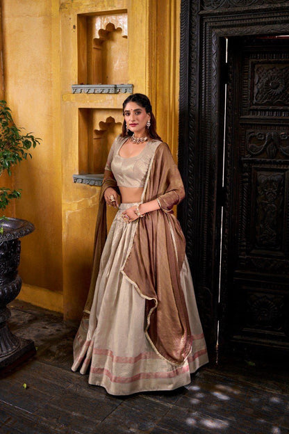 ANJANA — Pastel Crush Silk Half Saree Lehenga [ fully stitched ] - Laksharaa Sarees