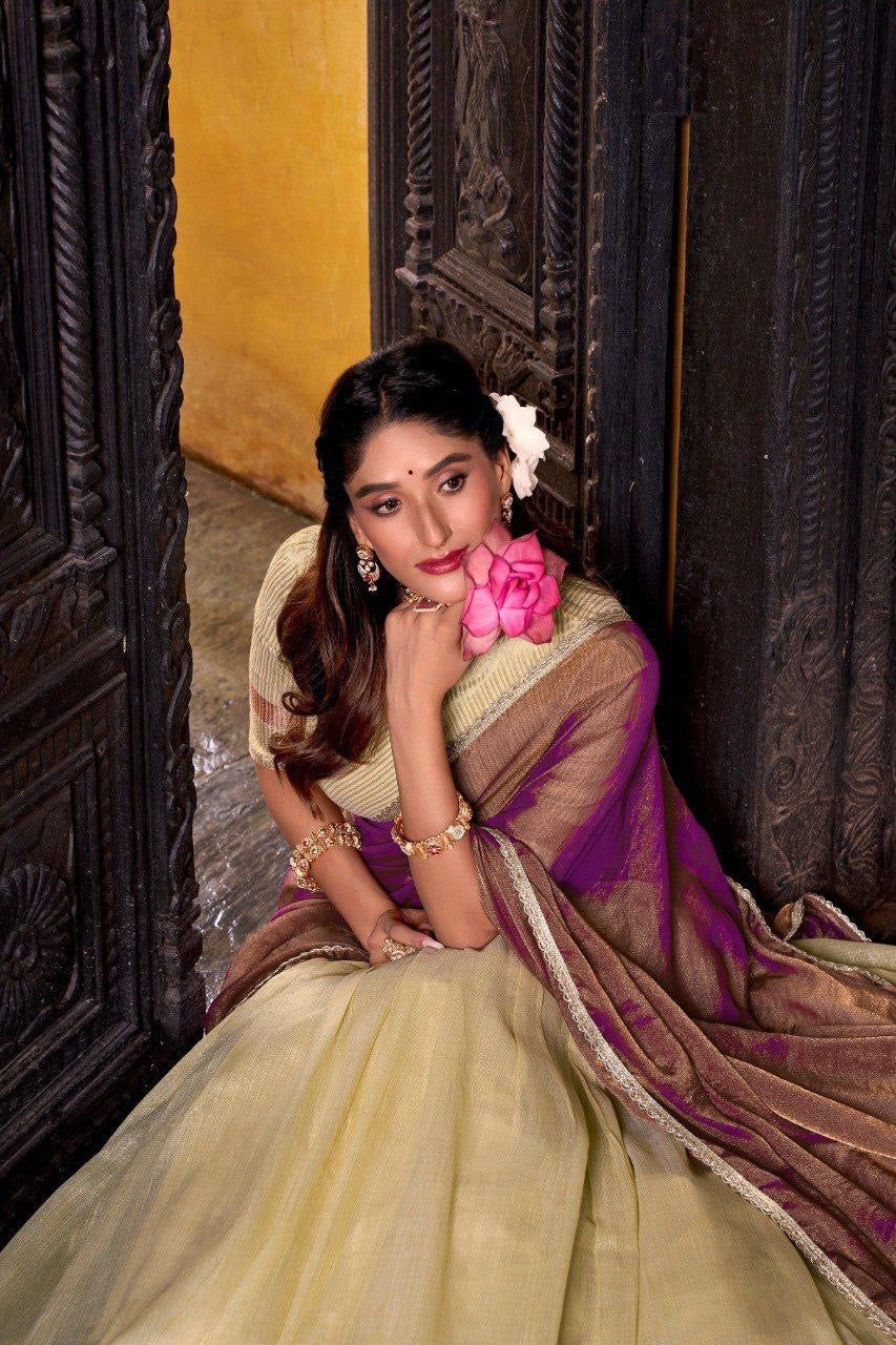 ANJANA — Pastel Crush Silk Half Saree Lehenga [ fully stitched ] - Laksharaa Sarees