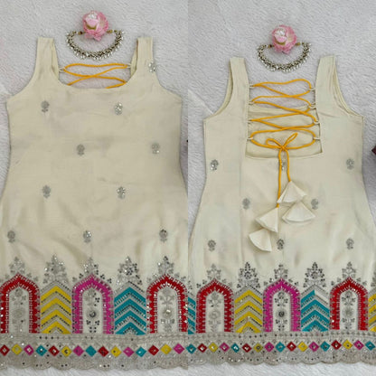 MUHALI — Haldi Special Chinnon Silk Sharara Suit - Laksharaa Sarees