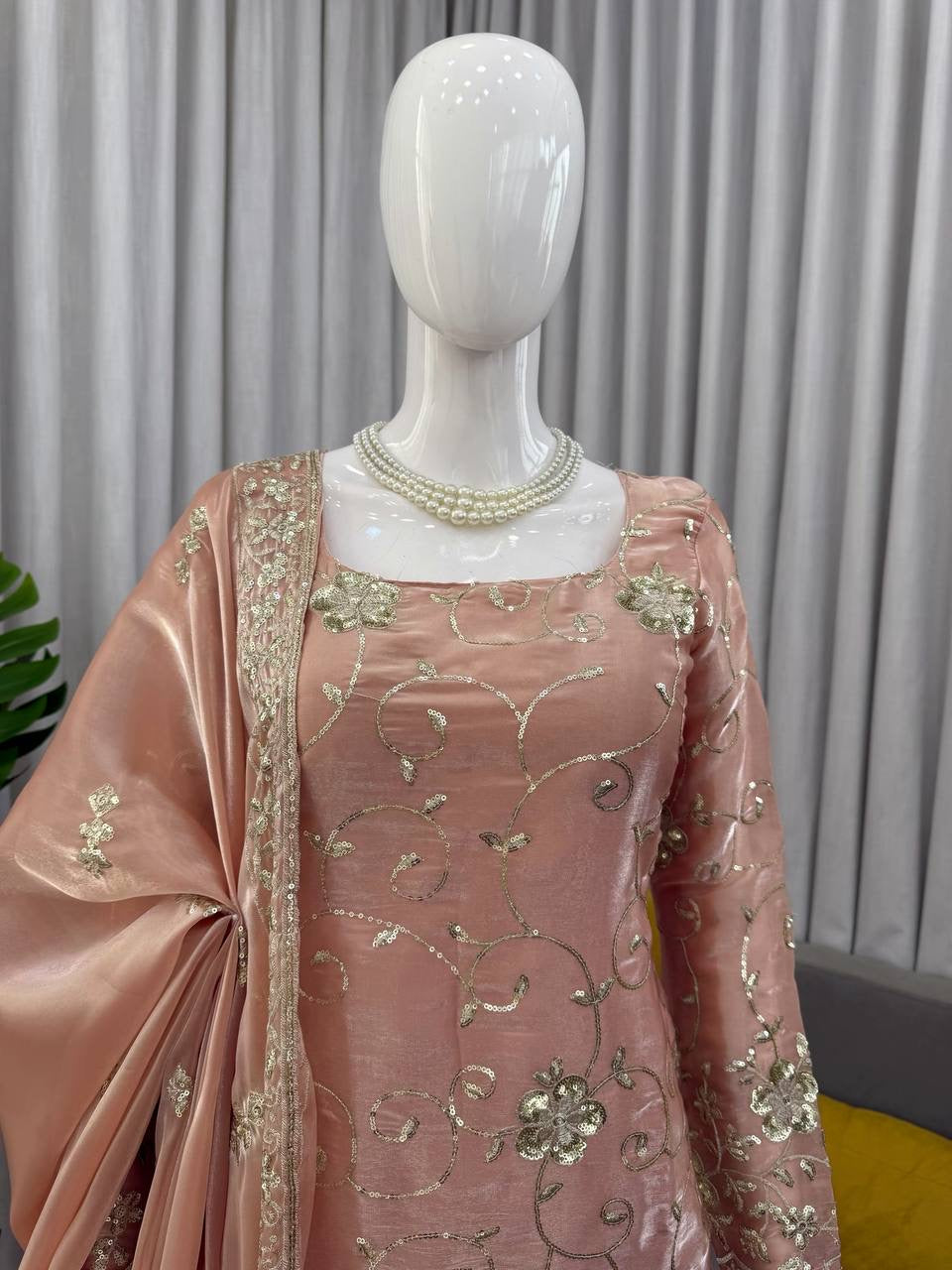 Peachy Premium Sharara Suit - Laksharaa Sarees