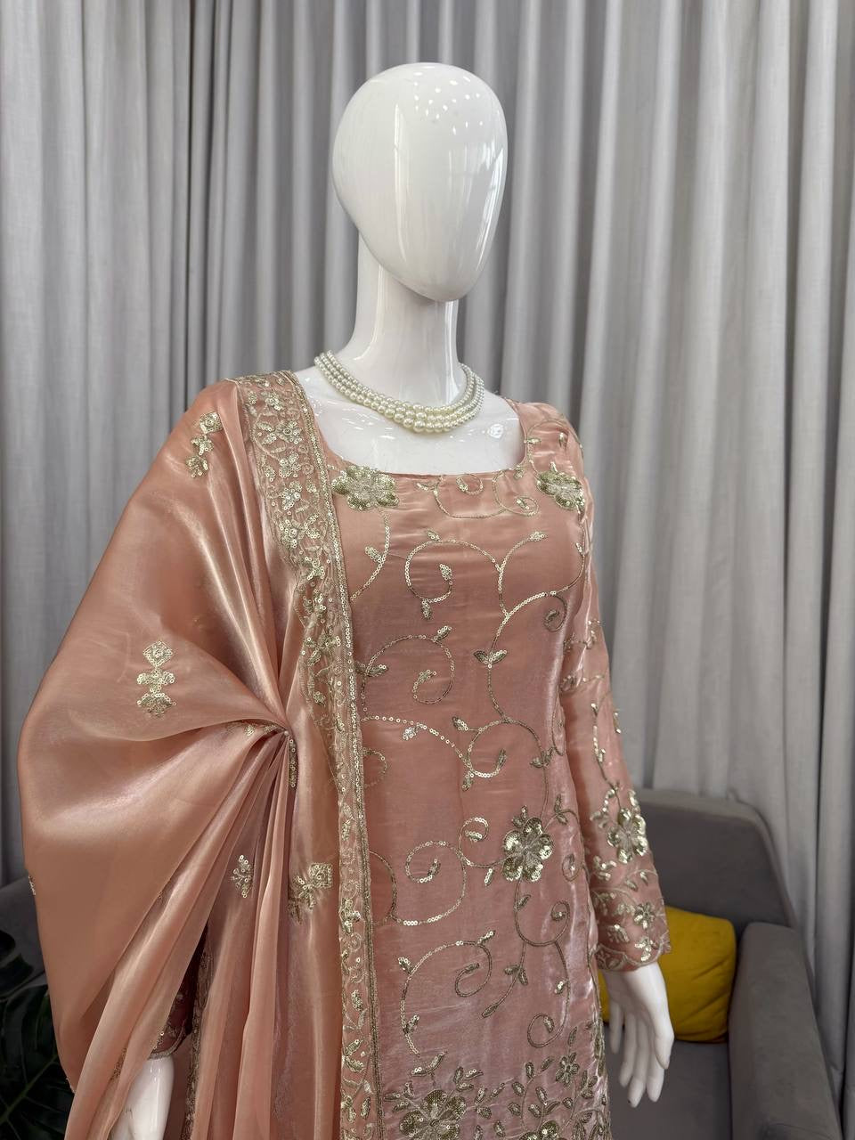 Peachy Premium Sharara Suit - Laksharaa Sarees