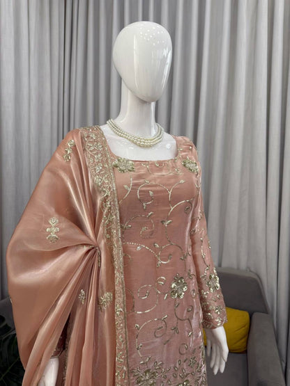 Peachy Premium Sharara Suit - Laksharaa Sarees